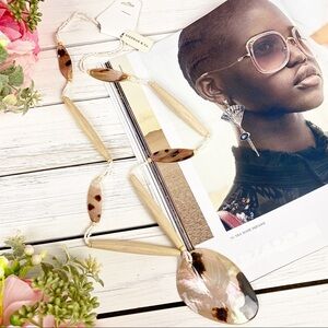 Bohemian Style Boho Wood Shell Statement Necklace